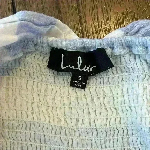 Lulu’s Transatlantic Voyage Blue Striped Off The Shoulder Dress Womens Small - Picture 3 of 4